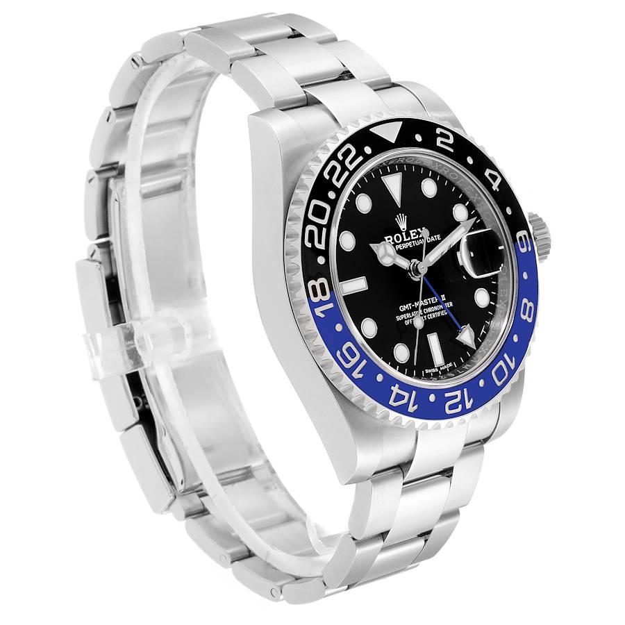 Rolex GMT Master II Batman Blue Black Ceramic Bezel Steel Watch 116710 Box Paper In Excellent Condition In Atlanta, GA