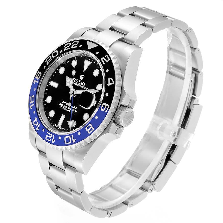 Men's Rolex GMT Master II Batman Blue Black Ceramic Bezel Steel Watch 116710 Box Paper