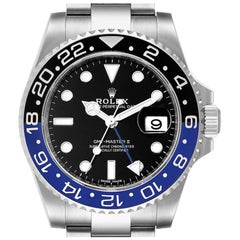 Rolex GMT Master II Batman Blue Black Ceramic Bezel Steel Watch 116710 Box Paper