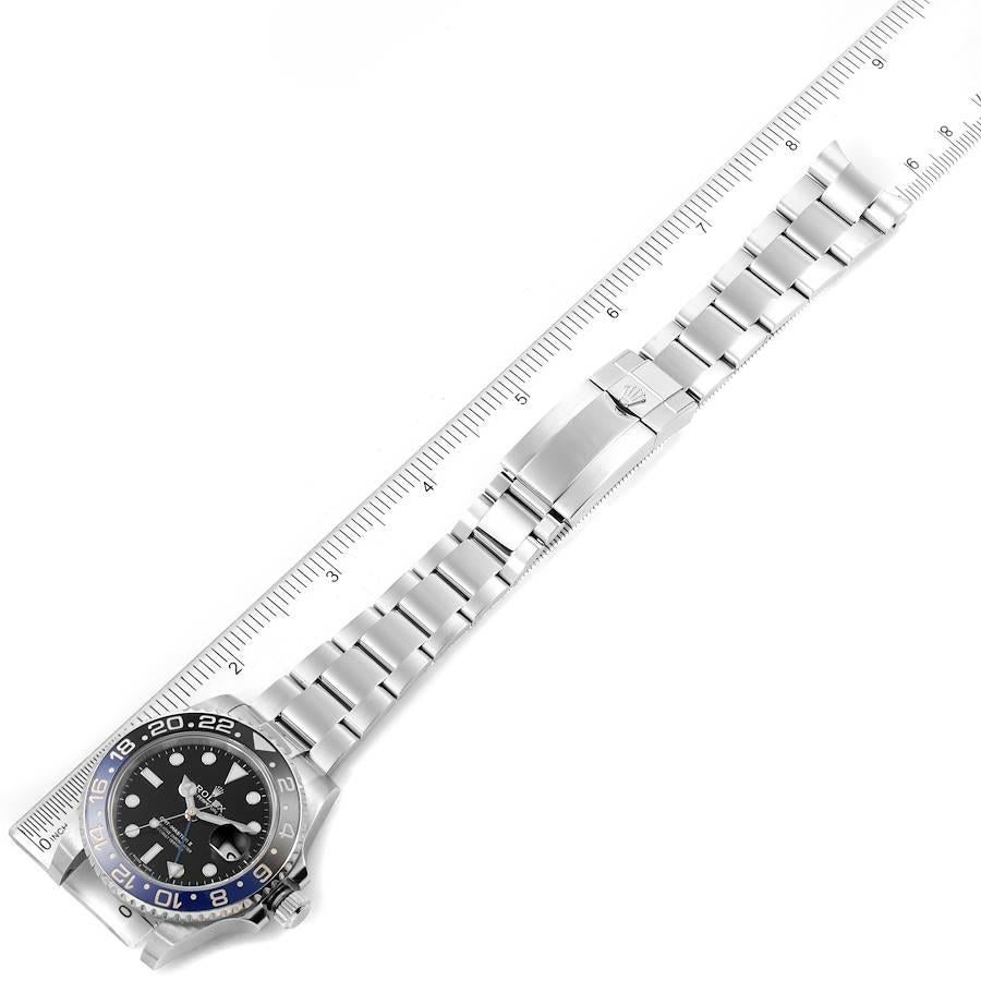 Rolex GMT Master II Batman Blue Black Ceramic Bezel Steel Watch 116710 For Sale 4