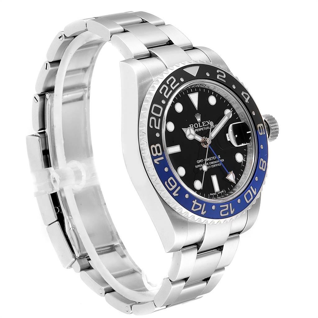 Rolex GMT Master II Batman Blue Black Ceramic Bezel Steel Watch 116710 In Excellent Condition For Sale In Atlanta, GA