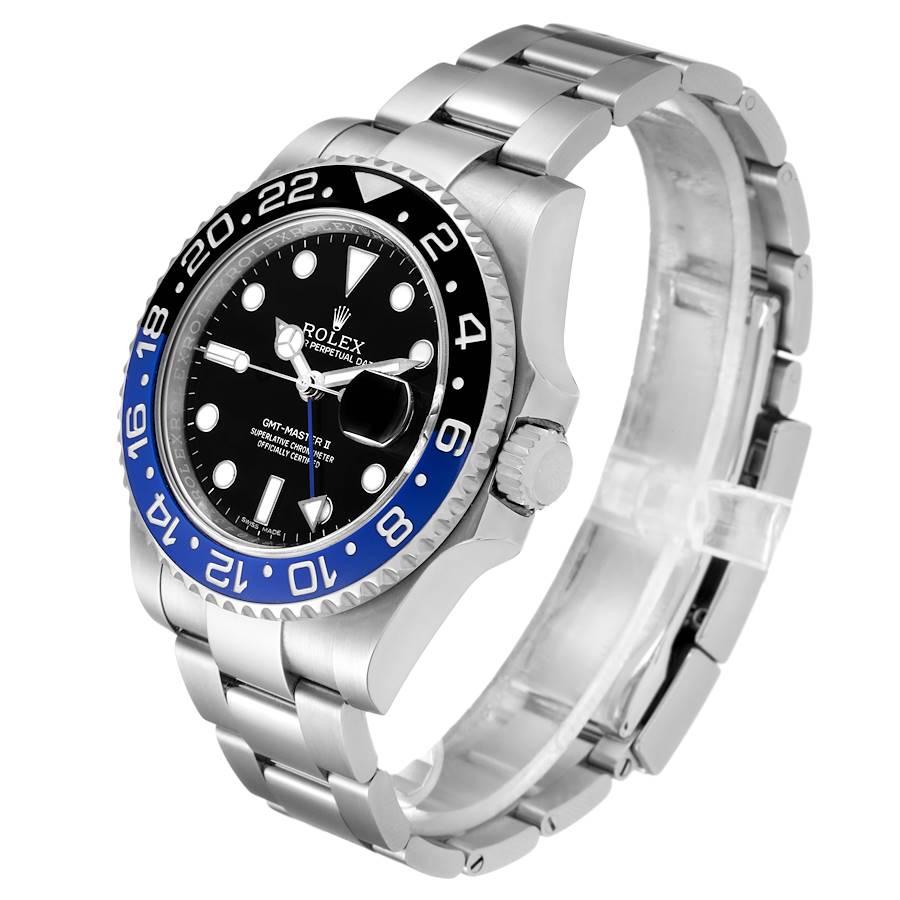 Men's Rolex GMT Master II Batman Blue Black Ceramic Bezel Steel Watch 116710