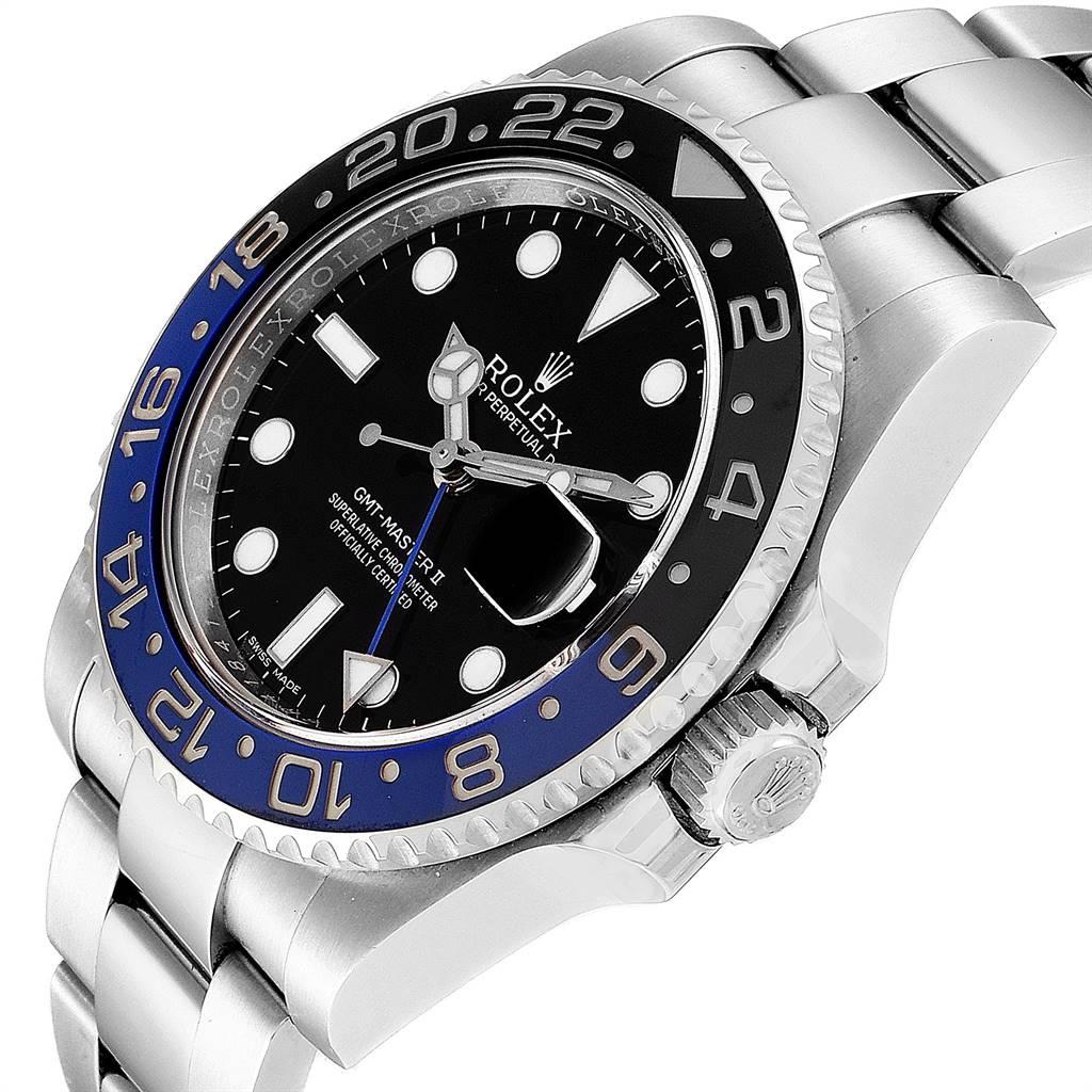 Men's Rolex GMT Master II Batman Blue Black Ceramic Bezel Steel Watch 116710 For Sale