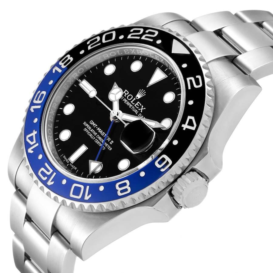 Rolex GMT Master II Batman Blue Black Ceramic Bezel Steel Watch 116710 1