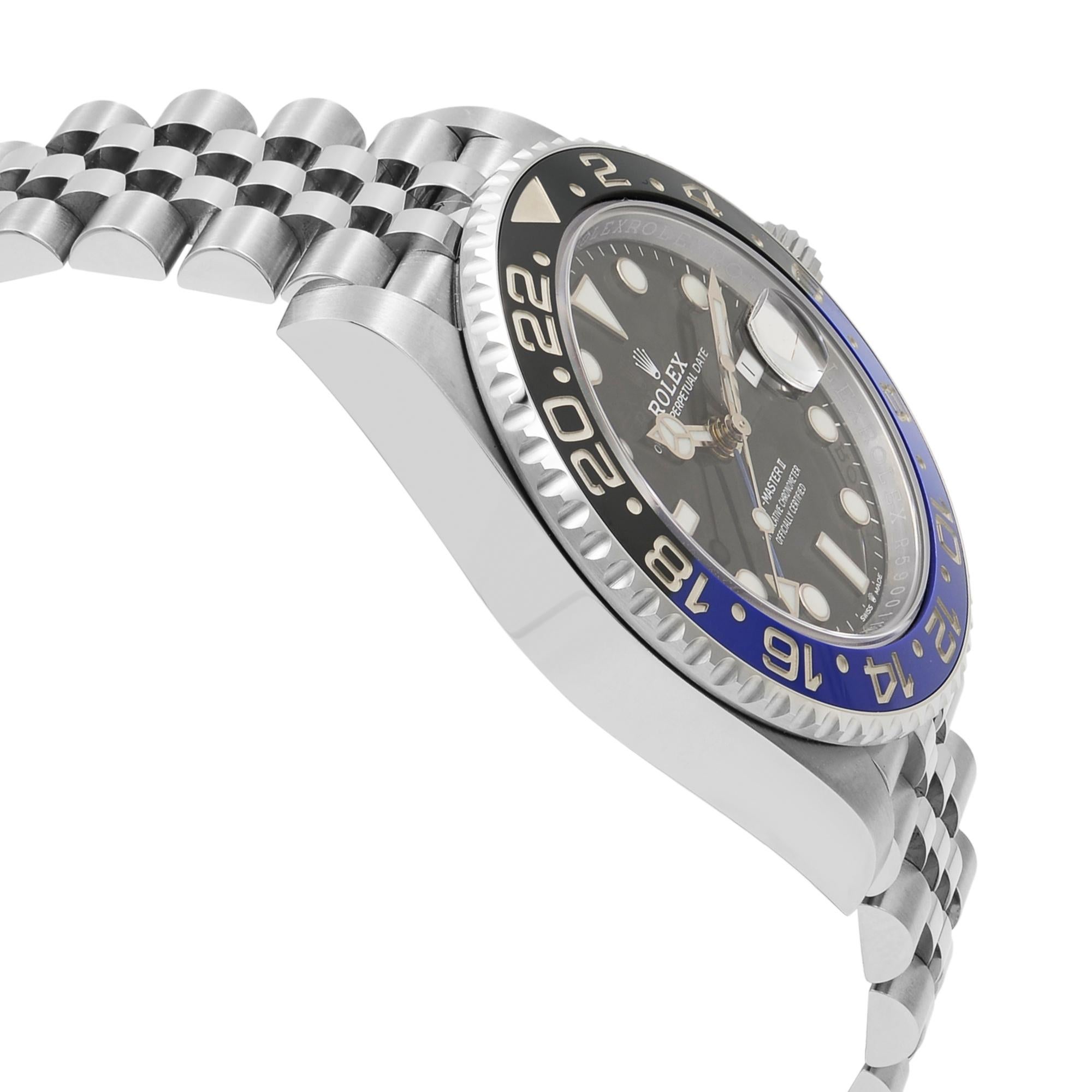  Rolex GMT-Master II Batman Ceramic Steel Jubilee Bracelet Montre 126710BLNR Pour hommes 