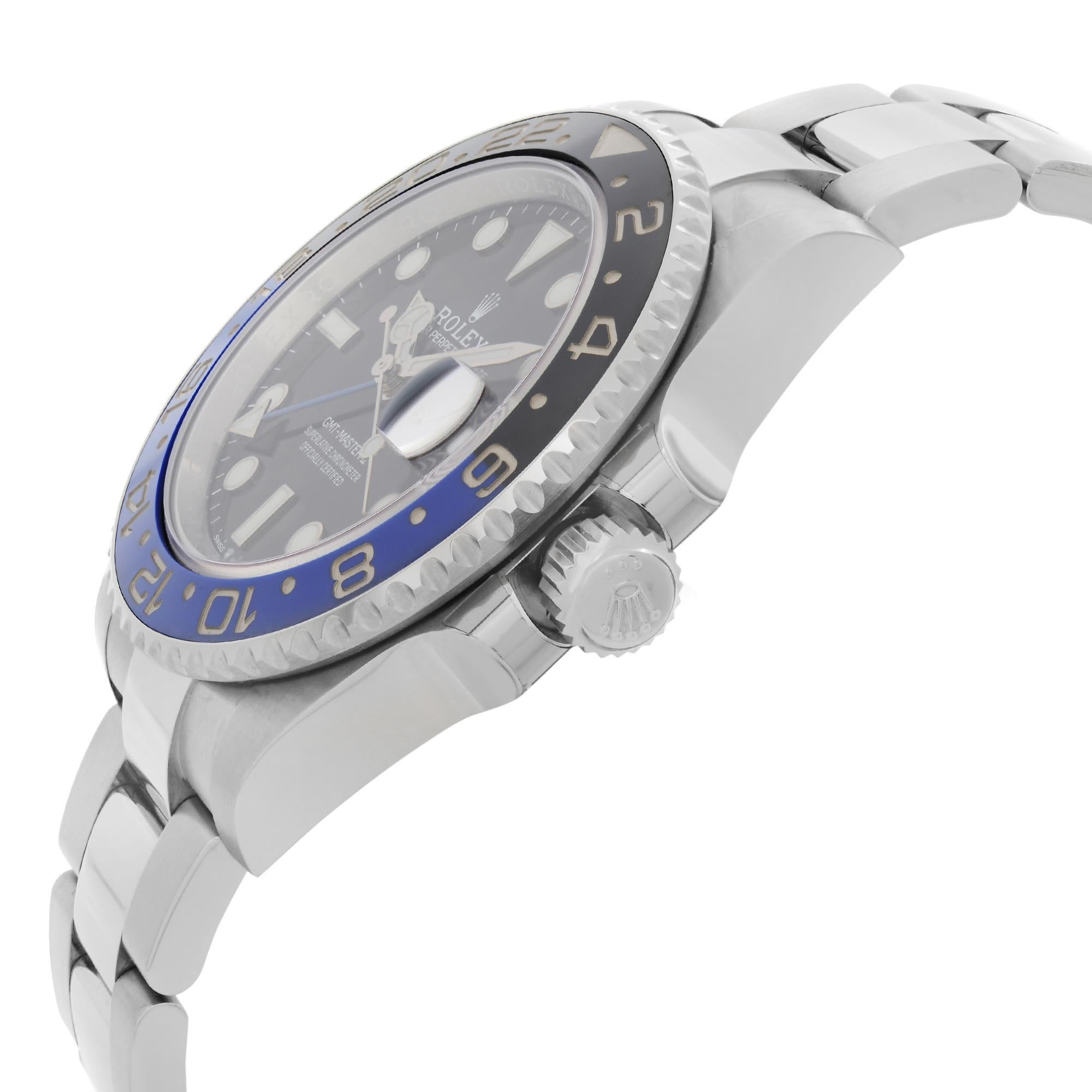 Montre Rolex GMT-Master II Batman Oyster Steel Ceramic Automatic 126710BLNR en vente 5