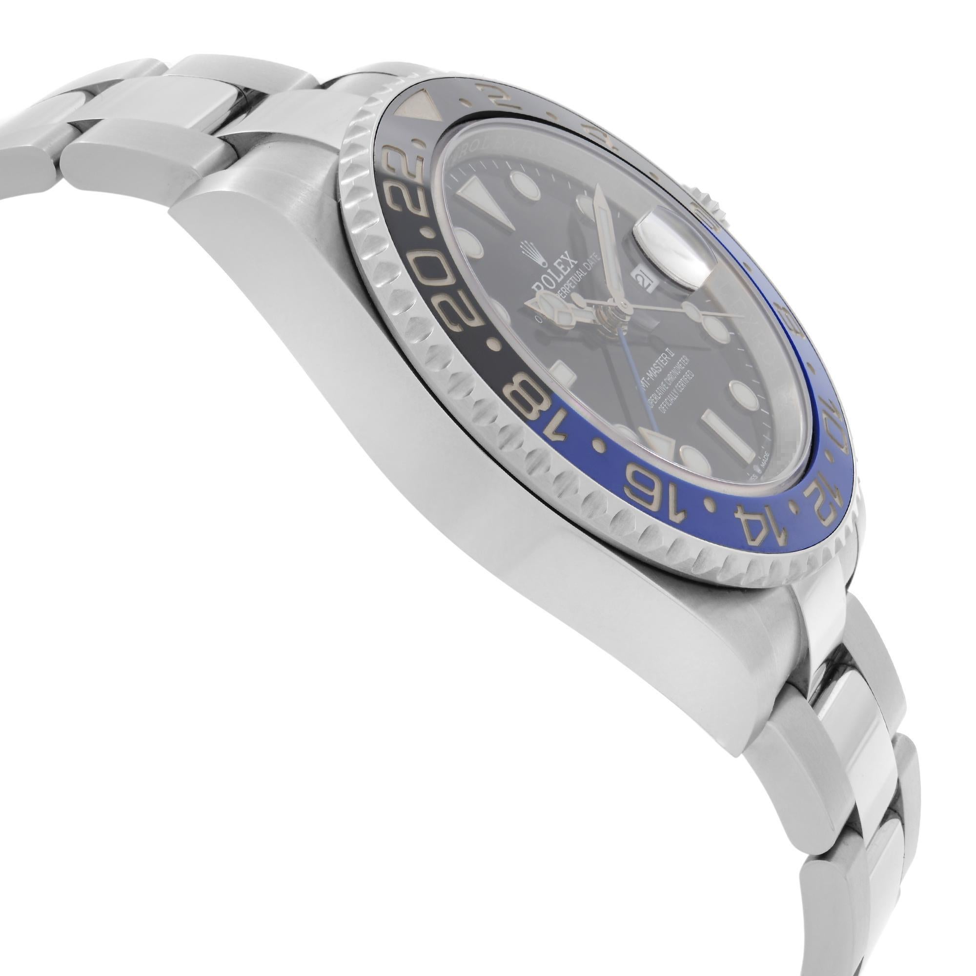 Montre Rolex GMT-Master II Batman Oyster Steel Ceramic Automatic 126710BLNR en vente 6