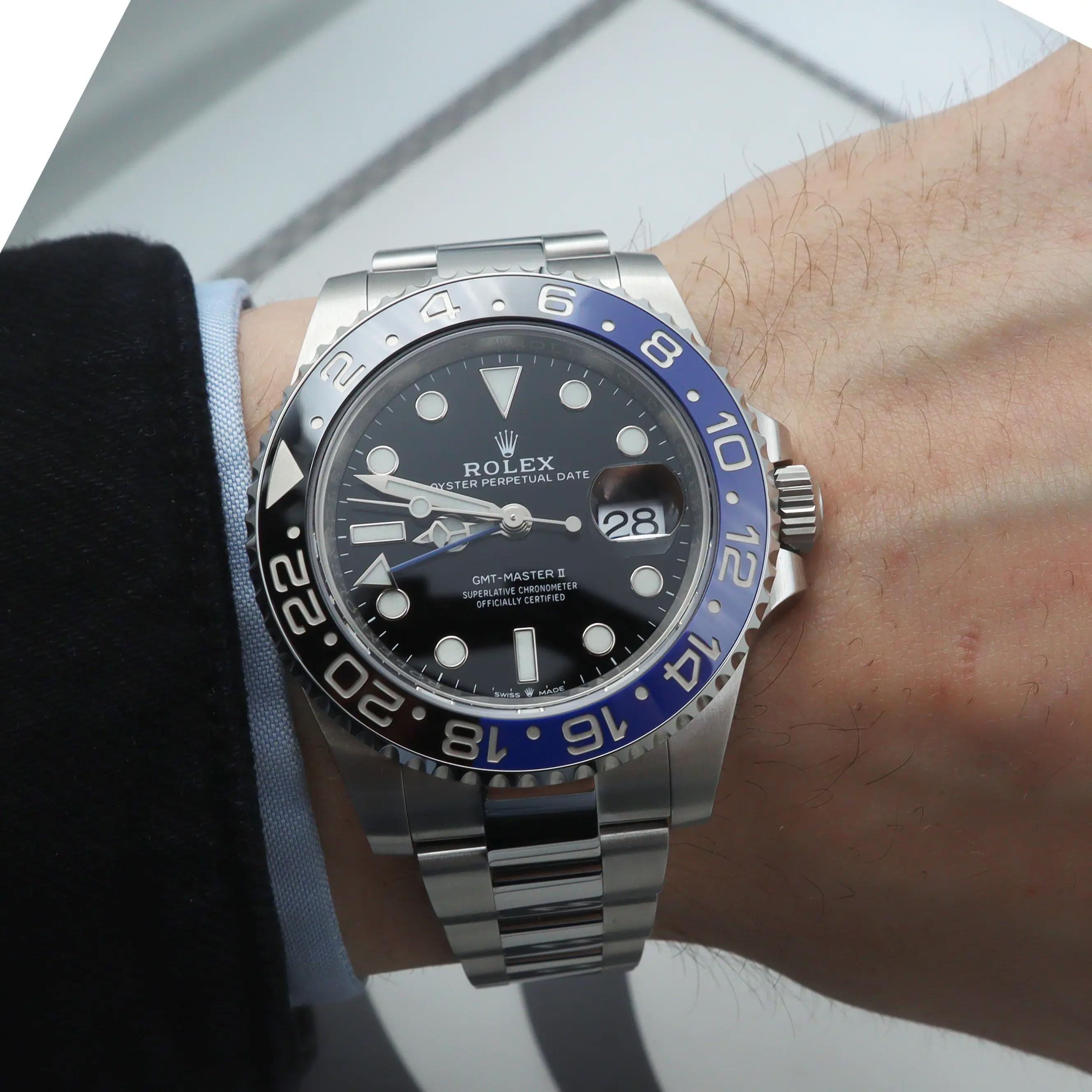Men's Rolex GMT-Master II Batman Oyster Steel Ceramic Automatic Watch 126710BLNR For Sale