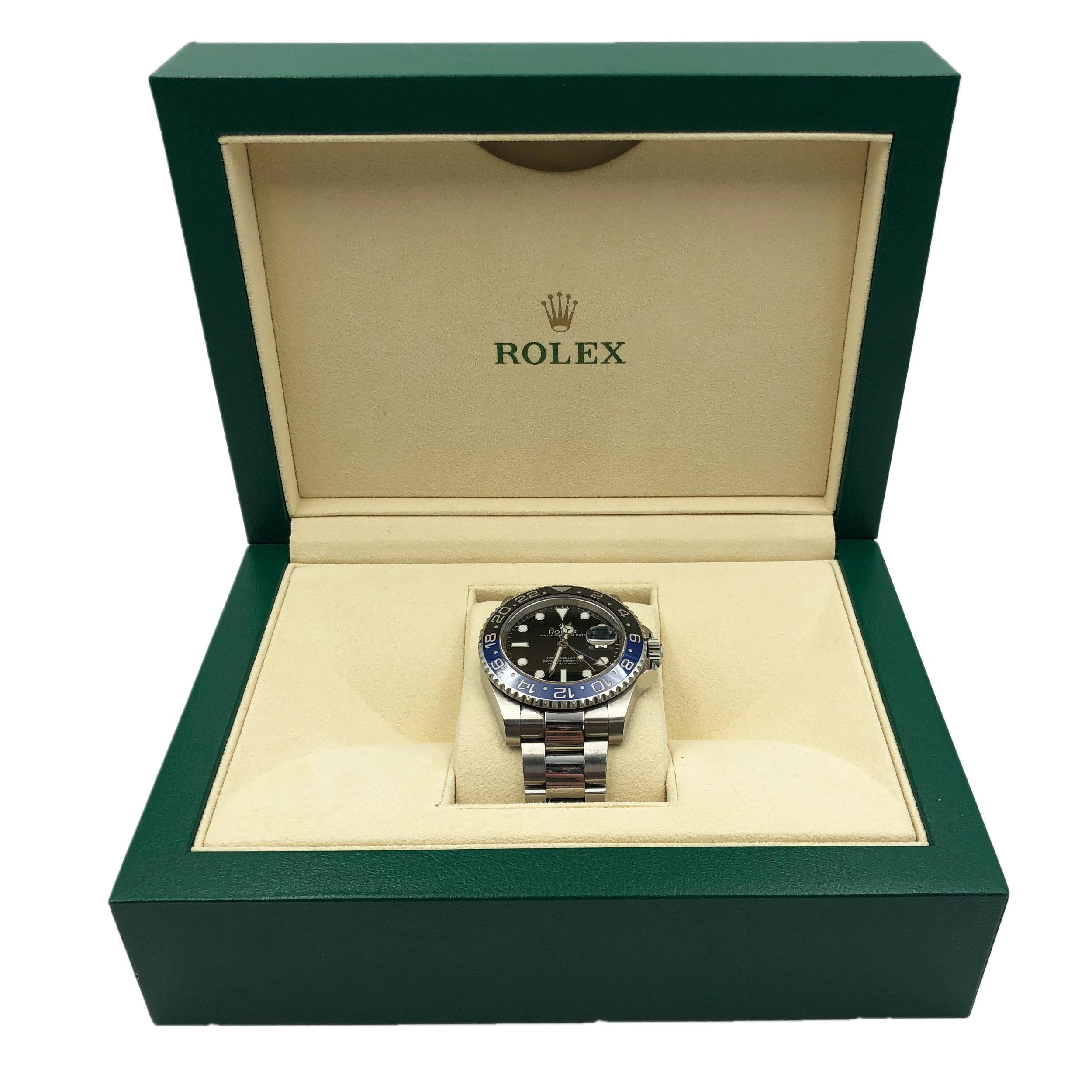Men's Rolex GMT-Master II Batman Steel Black Dial Automatic Mens Watch 116710BLNR