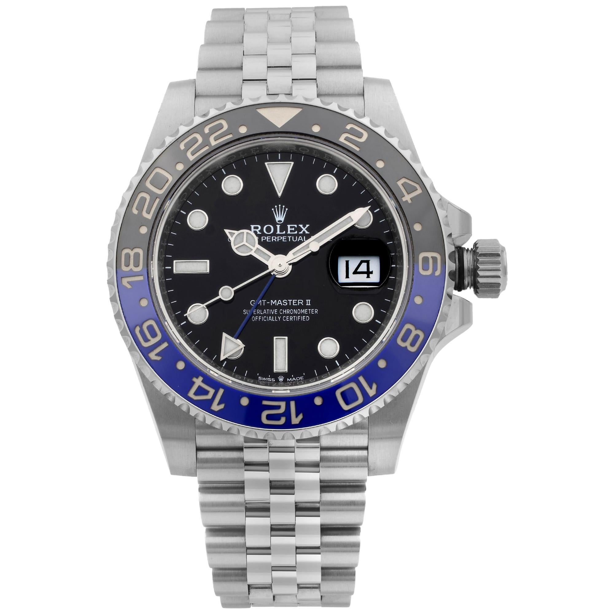 Rolex GMT-Master II Batman Steel Jubilee Black Dial Men's Watch 126710BLNR