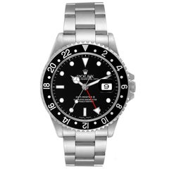 Rolex GMT Master II Quadrante Nero Lunetta Acciaio Orologio Uomo 16710 Scatola Documenti