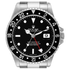 Rolex GMT Master II Black Bezel Dial Steel Mens Watch 16710 Box Papers