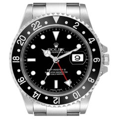 Rolex GMT Master II Black Bezel Dial Steel Mens Watch 16710 Box Papers