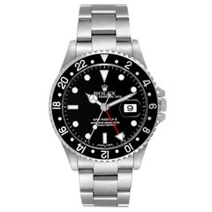 Rolex GMT Master II Orologio da uomo in acciaio con quadrante nero 16710