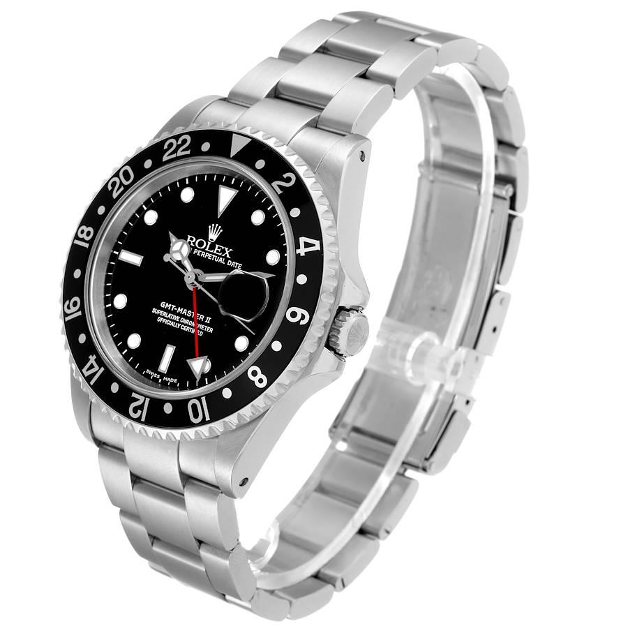 Men's Rolex GMT Master II Black Bezel Dial Steel Mens Watch 16710