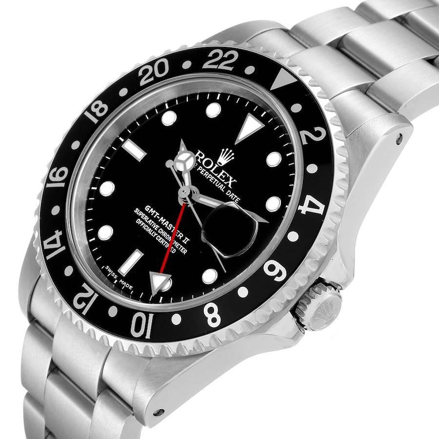 Rolex GMT Master II Black Bezel Dial Steel Mens Watch 16710 1