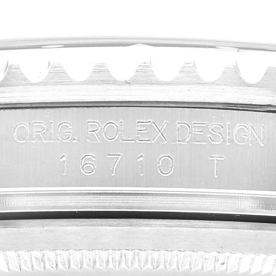 Rolex GMT Master II Black Bezel Error Dial Steel Mens Watch 16710 Box Papers In Excellent Condition In Atlanta, GA