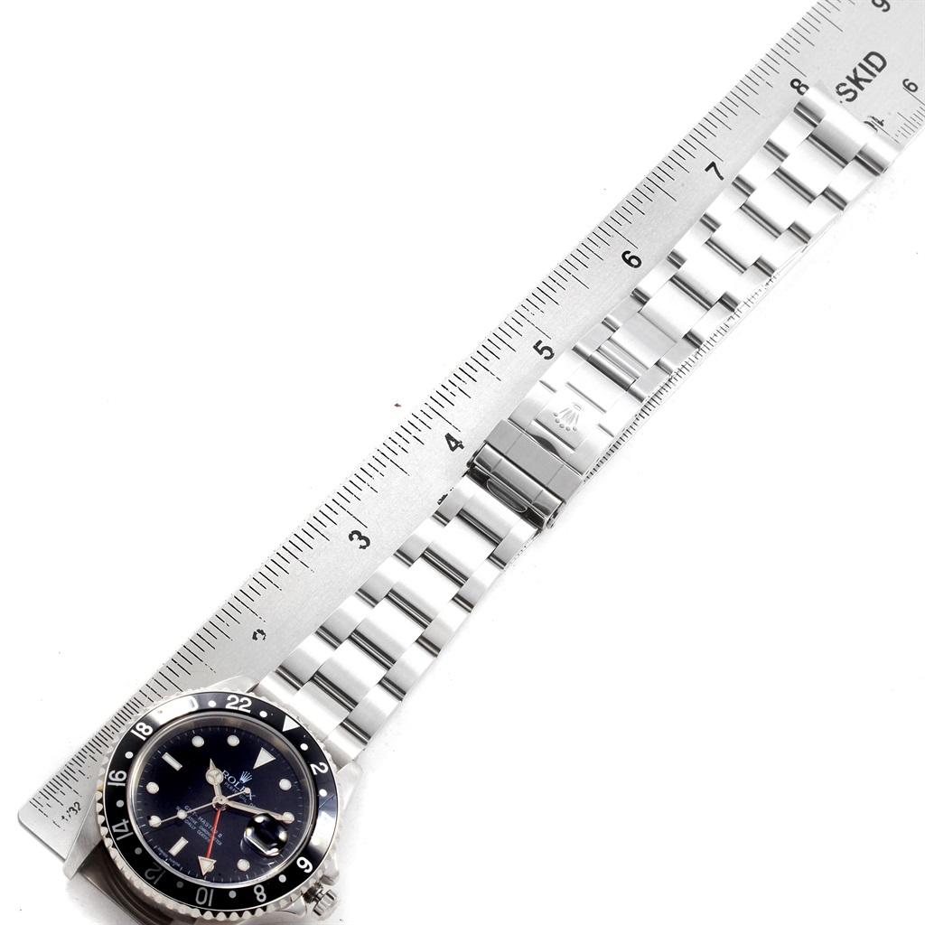 Rolex GMT Master II Black Bezel Red Hand Men's Watch 16710 Box For Sale 5