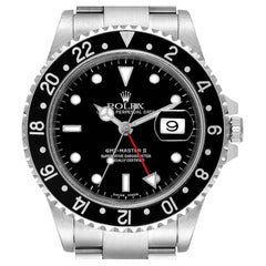 Rolex GMT Master II Black Bezel Steel Mens Watch 16710