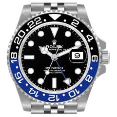 Rolex GMT Master II Black Blue Batgirl Bezel Steel Mens Watch 126710 Box Card