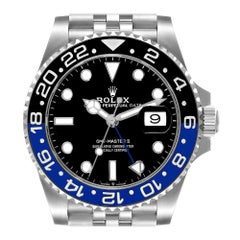 Rolex GMT Master II Black Blue Batgirl Jubilee Mens Watch 126710 BLNR Box Card