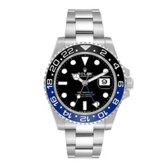 Rolex GMT Master II Nero Blu Batman Lunetta Acciaio Orologio Uomo 126710 Scheda Scatola