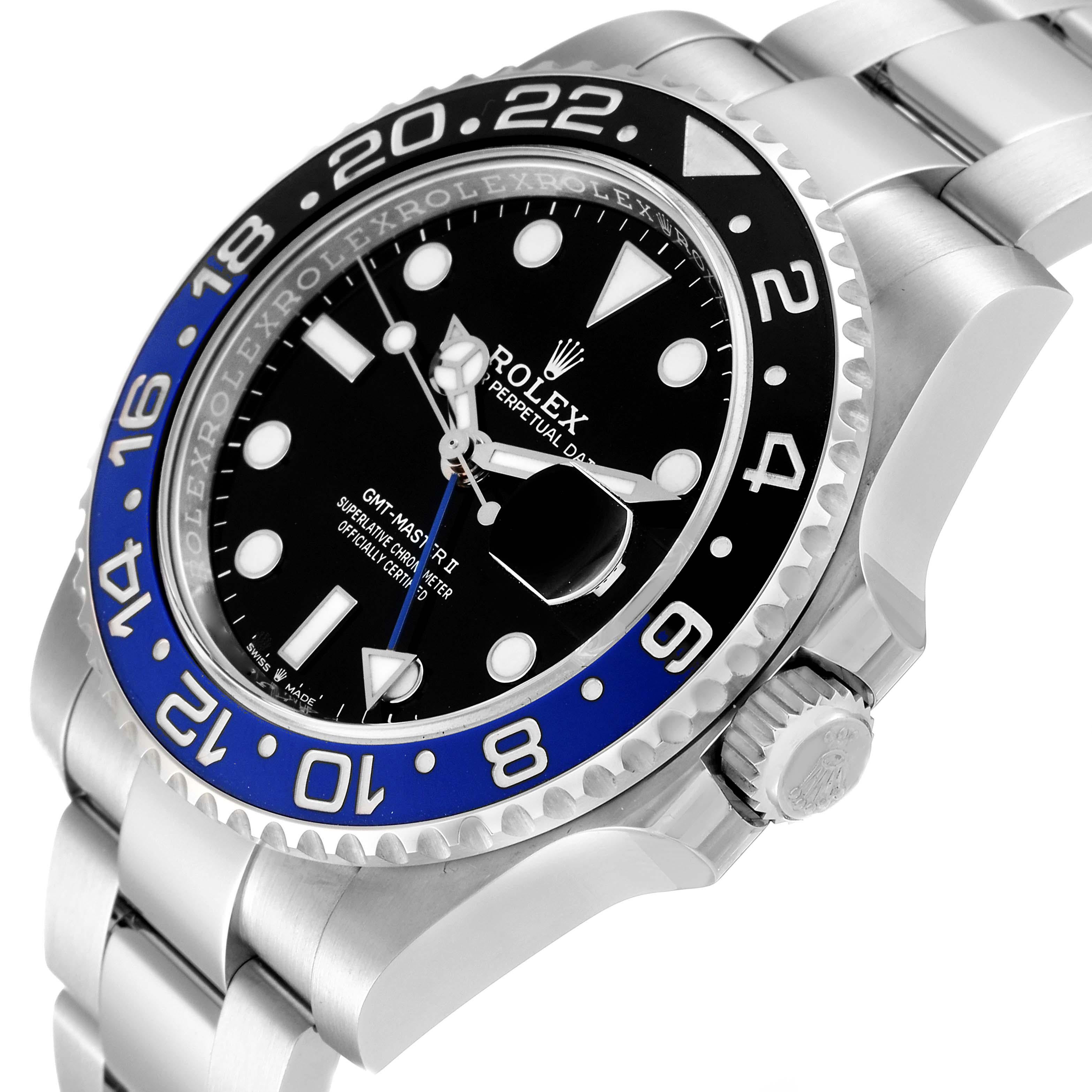 Rolex GMT Master II Black Blue Batman Bezel Steel Mens Watch 126710 Box Card 1