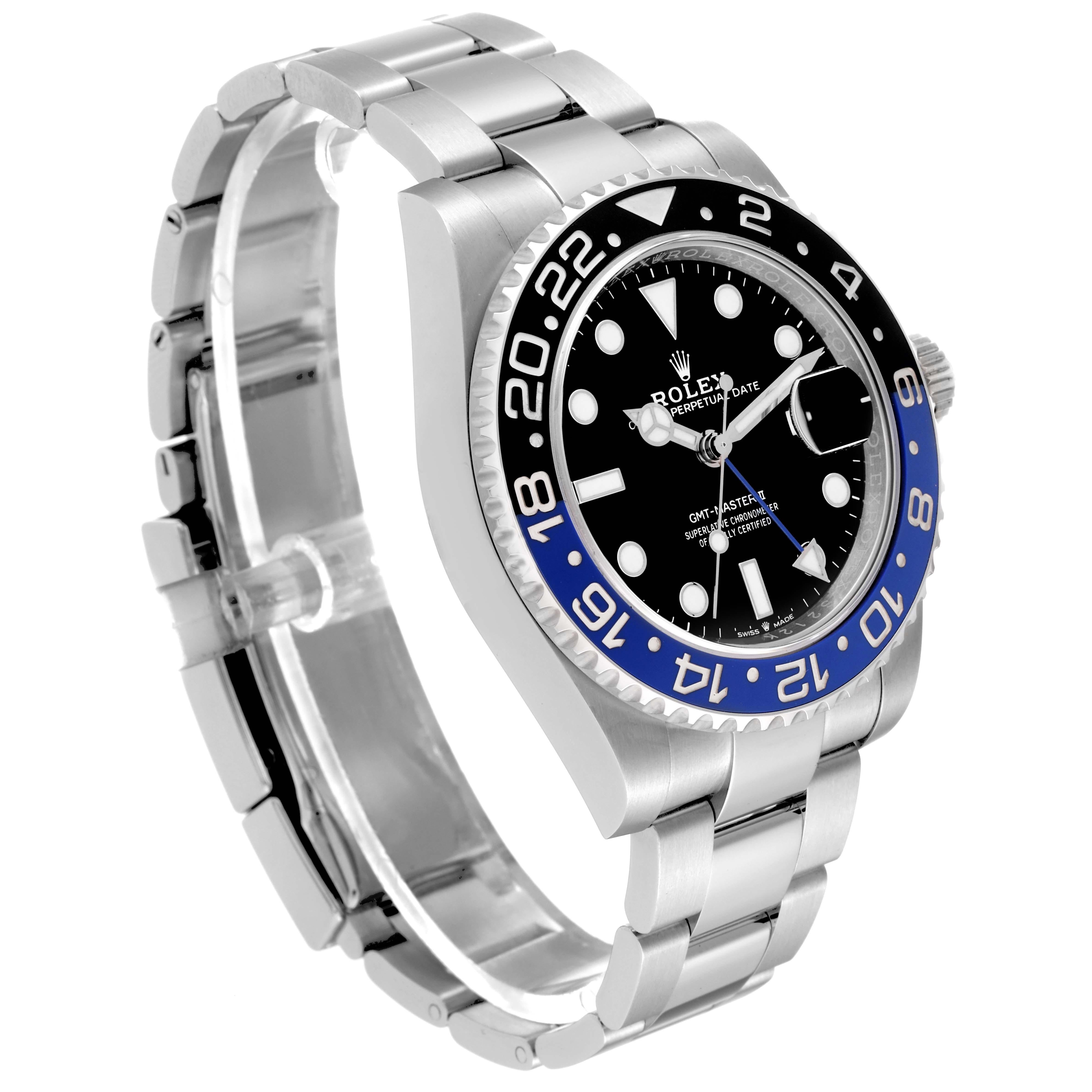Rolex GMT Master II Black Blue Batman Bezel Steel Mens Watch 126710 Box Card For Sale 1