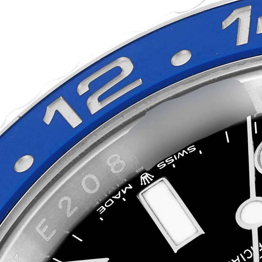 Men's Rolex GMT Master II Black Blue Batman Bezel Steel Mens Watch 126710 Box Card