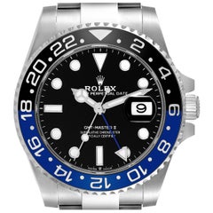 Rolex GMT Master II Nero Blu Batman Lunetta Acciaio Orologio Uomo 126710 Scheda Scatola