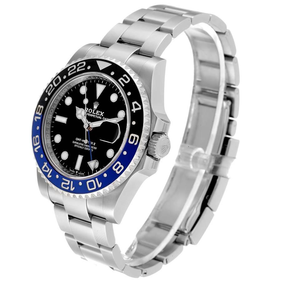 De los hombres Rolex GMT Master II Negro Azul Batman Bisel Acero Reloj Hombre 126710 Sin Usar en venta