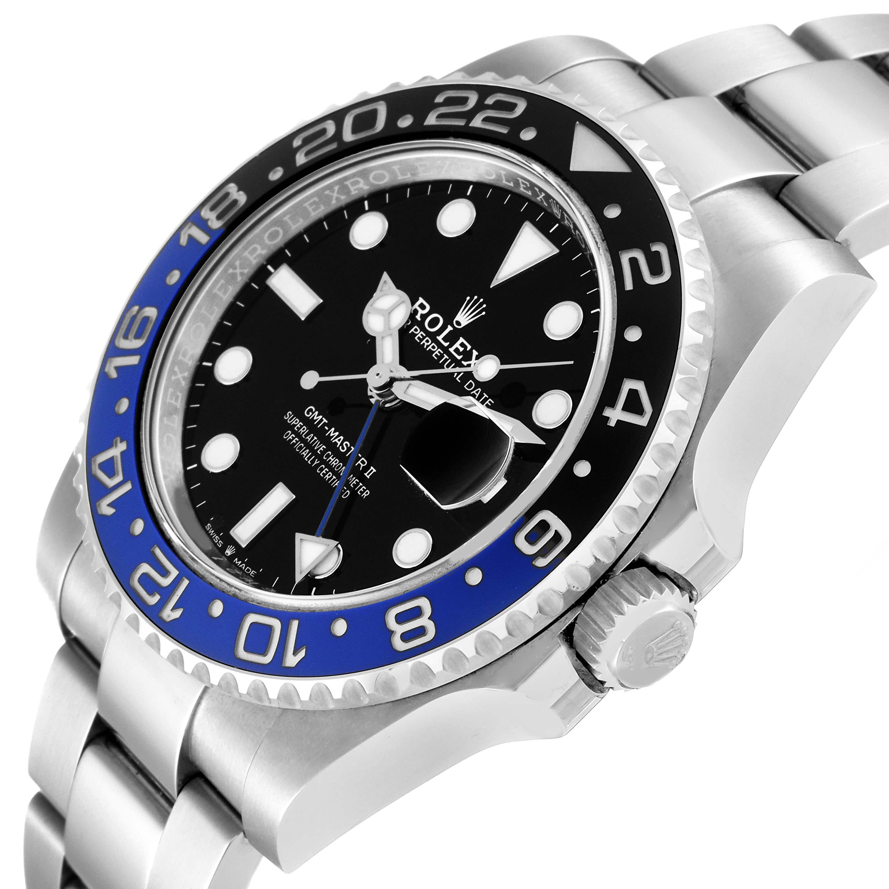 Rolex GMT Master II Black Blue Batman Bezel Steel Mens Watch 126710 Unworn 2
