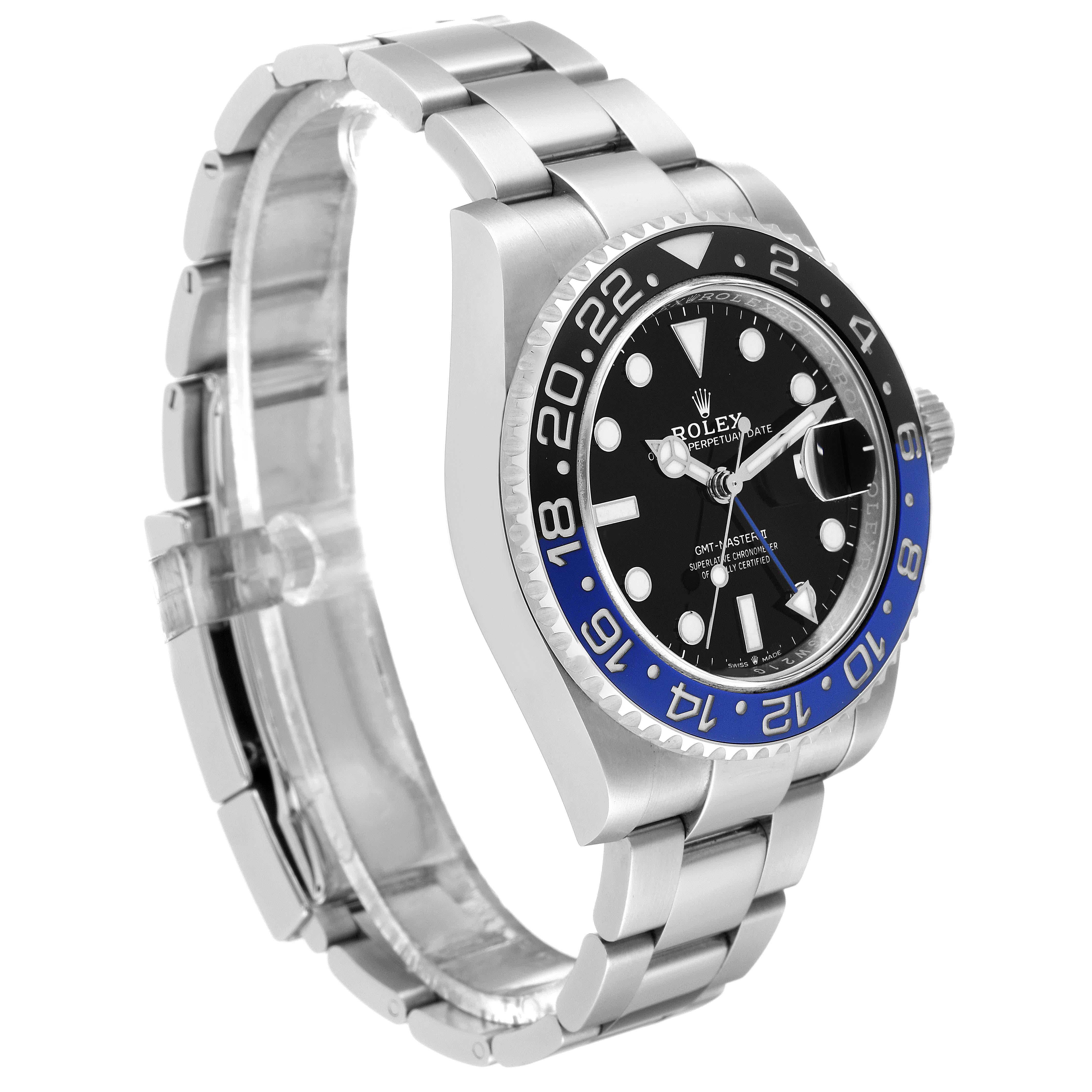 Rolex GMT Master II Black Blue Batman Bezel Steel Mens Watch 126710 Unworn 4