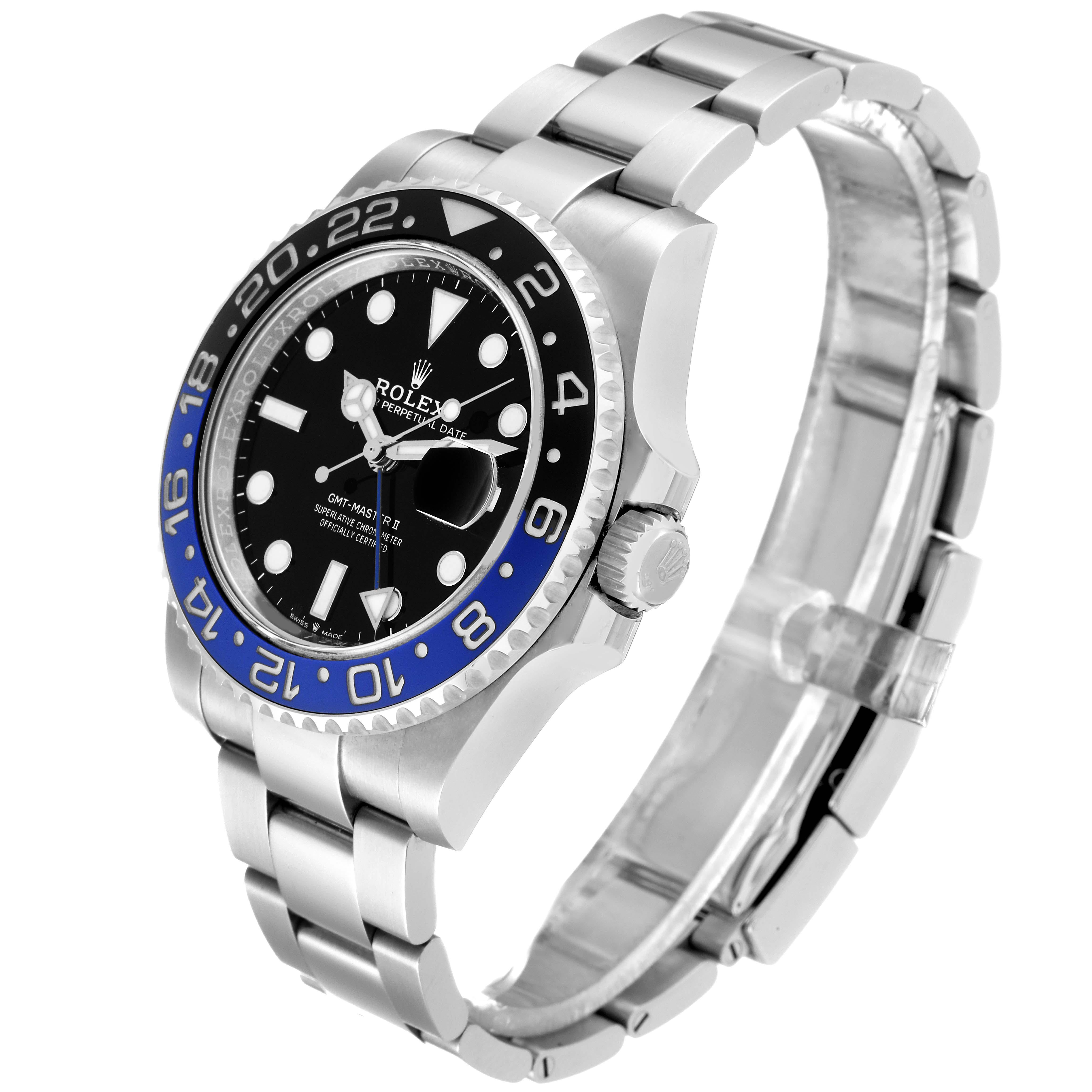 Rolex GMT Master II Black Blue Batman Bezel Steel Mens Watch 126710 Unworn 5
