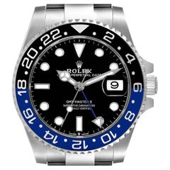 Rolex GMT Master II Negro Azul Batman Bisel Acero Reloj Hombre 126710 Sin Usar