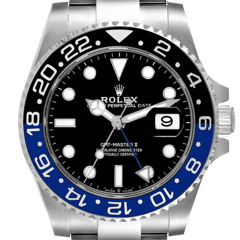 Rolex GMT Master II Black Blue Batman Bezel Steel Mens Watch 126710 Unworn  For Sale at 1stDibs | rolex op8, rolex geneva swiss made op8 15/423, op8  15/423 bracelet