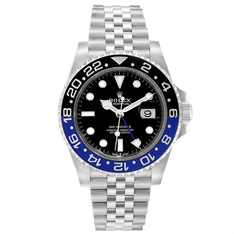 Rolex Gmt Master Ii Black Blue Batman Jubilee Steel Watch 126710 Unworn For Sale At 1stdibs