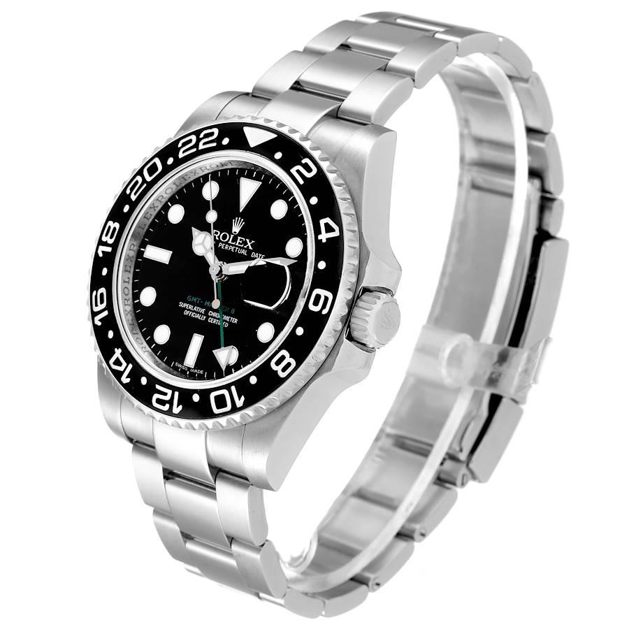 Men's Rolex GMT Master II Black Dial Bezel Steel Mens Watch 116710 Box Card