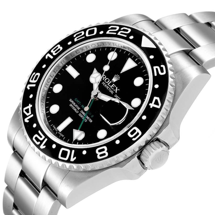 Rolex GMT Master II Black Dial Bezel Steel Mens Watch 116710 Box Card 1