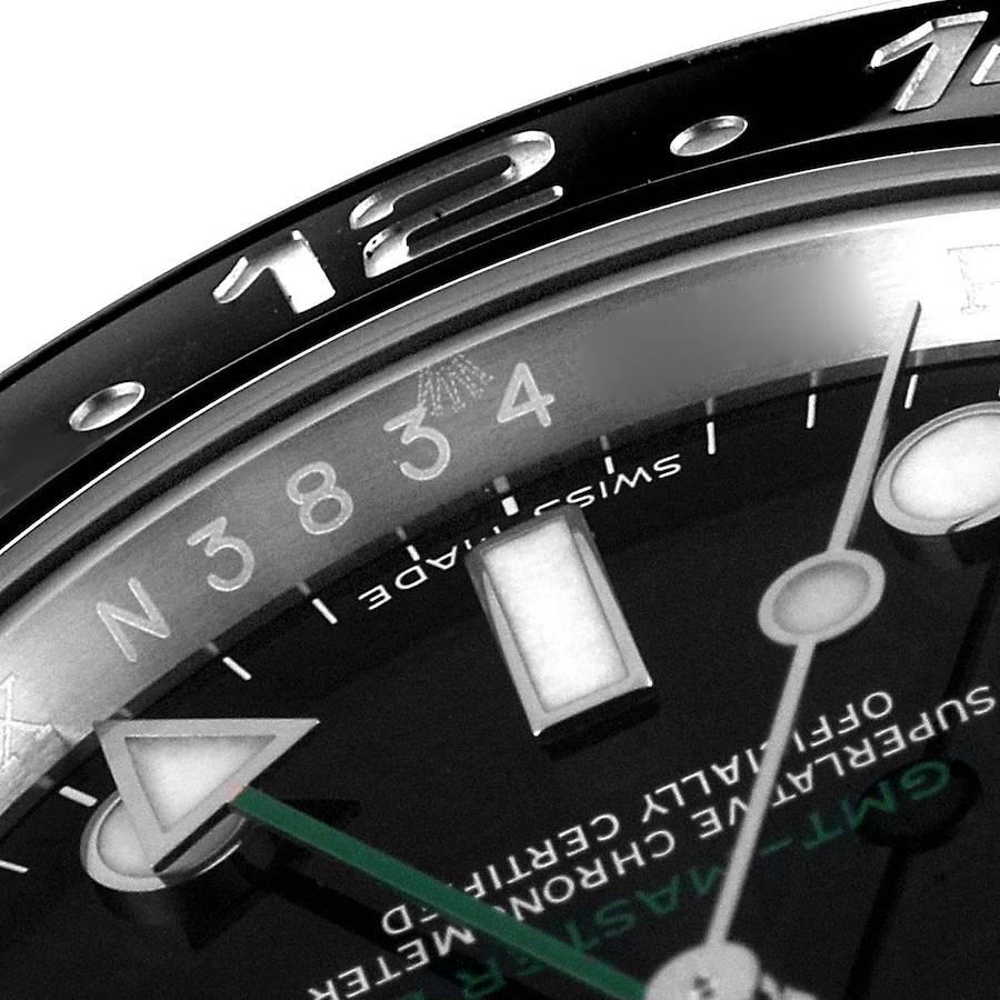 Rolex GMT Master II Black Dial Bezel Steel Mens Watch 116710 Box Card For Sale 2