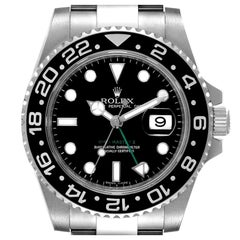 Rolex GMT Master II Black Dial Bezel Steel Mens Watch 116710 Box Card