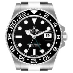 Rolex GMT Master II Black Dial Bezel Steel Mens Watch 116710 Box Card