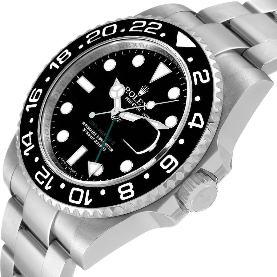 Rolex GMT Master II Stahl-Herrenuhr mit schwarzem Zifferblatt und Keramik-Lünette 116710 Boxkarte 2