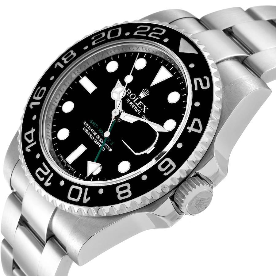 Rolex GMT Master II Black Dial Ceramic Bezel Steel Mens Watch 116710 Box Card For Sale at 1stDibs