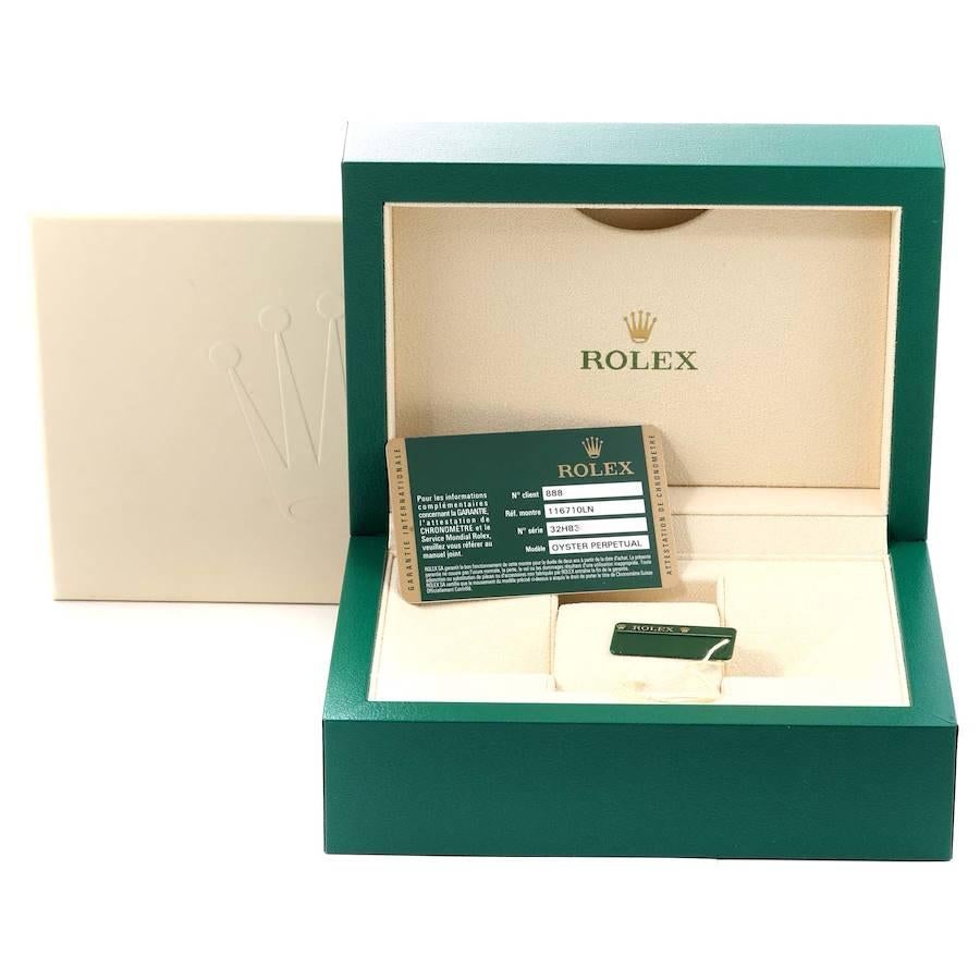 Rolex GMT Master II Black Dial Green Hand Steel Mens Watch 116710 Box Card 7