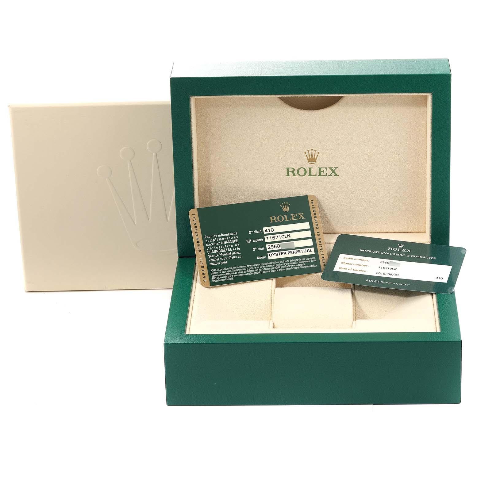 Rolex GMT Master II Black Dial Green Hand Steel Mens Watch 116710 Box Card 8