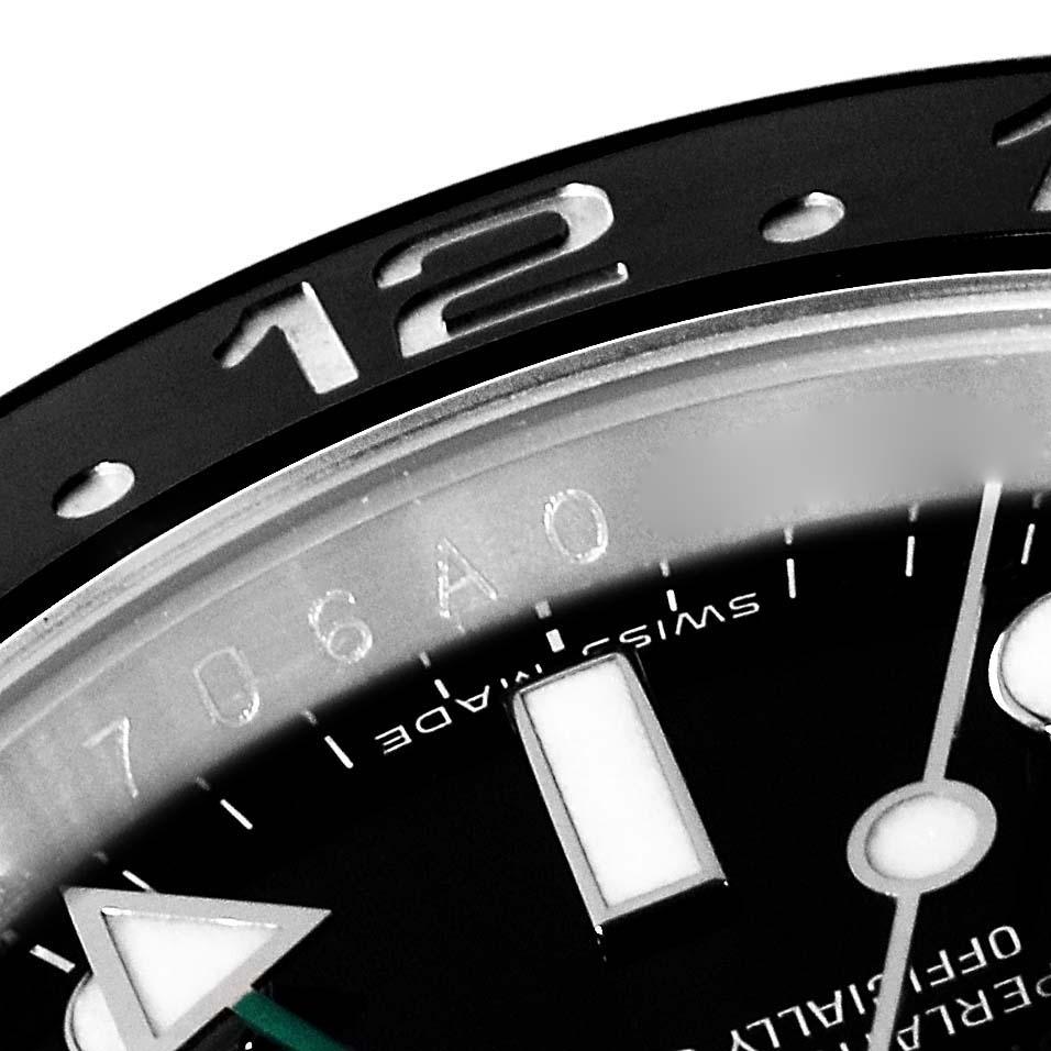 Men's Rolex GMT Master II Black Dial Green Hand Steel Mens Watch 116710 Box Card