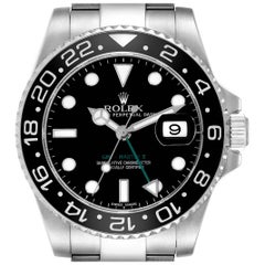 Rolex GMT Master II Black Dial Green Hand Steel Mens Watch 116710 Box Card