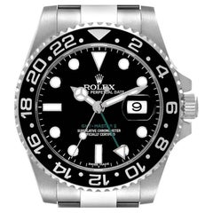 Rolex GMT Master II Black Dial Green Hand Steel Mens Watch 116710 Box Card