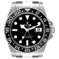 Rolex GMT Master II Black Dial Green Hand Steel Mens Watch 116710 Box Card